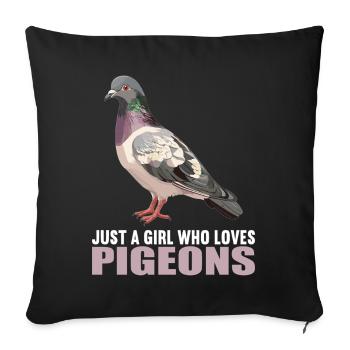 Pigeons Pigeon - Housse de coussin décorative 45 x 45 cm - noir - Devant