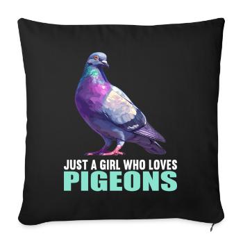 Pigeons Pigeon - Housse de coussin décorative 45 x 45 cm - noir - Devant