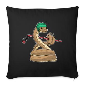 Schlange Eishockey Eishockeyschläger Sport - Sofa pillowcase 17,3'' x 17,3'' (45 x 45 cm) - black - Front