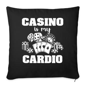 Joueurs de casino casino - Housse de coussin décorative 45 x 45 cm - noir - Devant
