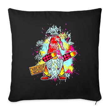 GNOME CRÉATIF Dab Graffiti Artiste XMas - Housse de coussin décorative 45 x 45 cm - noir - Devant