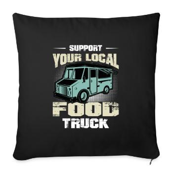 Food Truck Street Food Trucker Imbisswagen - Sofa pillowcase 17,3'' x 17,3'' (45 x 45 cm) - black - Front
