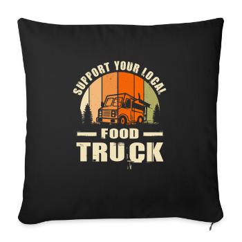 Food Truck Street Food Trucker Imbisswagen - Sofa pillowcase 17,3'' x 17,3'' (45 x 45 cm) - black - Front