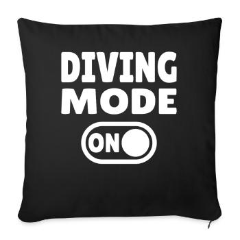 Diving Mode On – Tauchen - Sofa pillowcase 17,3'' x 17,3'' (45 x 45 cm) - black - Front