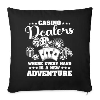 Joueur de casino - Housse de coussin décorative 45 x 45 cm - noir - Devant