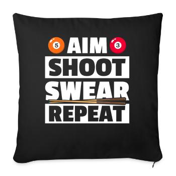 Vise, tire, jurons, billard drôle, joueur de billard - Housse de coussin décorative 45 x 45 cm - noir - Devant
