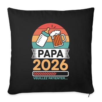 Dad 2026 Please Wait Future Dad Humor - Sofa pillowcase 17,3'' x 17,3'' (45 x 45 cm) - black - Front