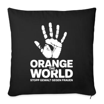 Orange The World Stop Violence Against Women - Sofa pillowcase 17,3'' x 17,3'' (45 x 45 cm) - black - Front