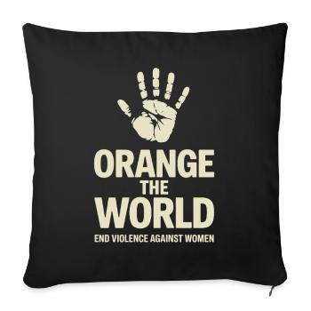 Orange The World - Sofa pillowcase 17,3'' x 17,3'' (45 x 45 cm) - black - Front