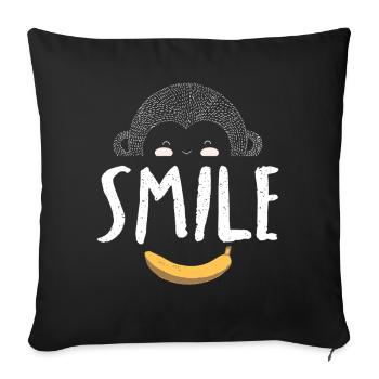Affenlächeln Monkey Smile - Sofa pillowcase 17,3'' x 17,3'' (45 x 45 cm) - black - Front