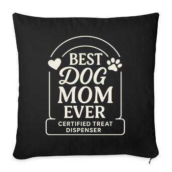 Meilleure maman de chien jamais certifiée - Housse de coussin décorative 45 x 45 cm - noir - Devant