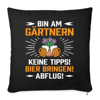 Gardener Saying Beer Hobby Gardener Father Dad - Sofa pillowcase 17,3'' x 17,3'' (45 x 45 cm) - black - Front