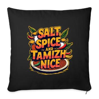 Tamoul, tamoul, tamilisch, Sri Lanka, épices salées et tamouls - Housse de coussin décorative 45 x 45 cm - noir - Devant