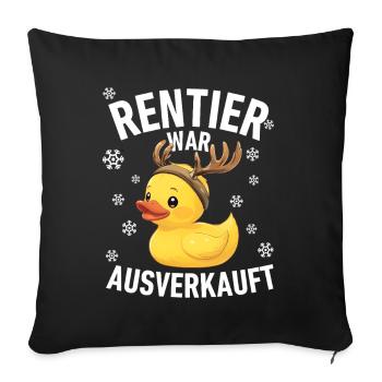 Le renne était complet Chemise de Noël Canard de Noël - Housse de coussin décorative 45 x 45 cm - noir - Devant