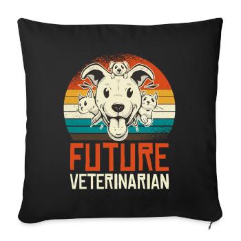 Future Veterinarian - Sofa pillowcase 17,3'' x 17,3'' (45 x 45 cm) - black - Front