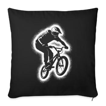BMX Vélo Cascades Garçons Cyclistes BMX Hommes - Housse de coussin décorative 45 x 45 cm - noir - Devant