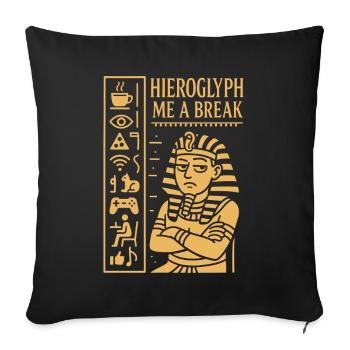 Pharaoh Archaeology in Ancient Egypt - Sofa pillowcase 17,3'' x 17,3'' (45 x 45 cm) - black - Front