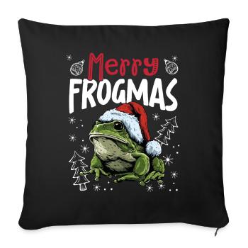 Merry Frogmas Funny Frog Christmas Motif - Sofa pillowcase 17,3'' x 17,3'' (45 x 45 cm) - black - Front