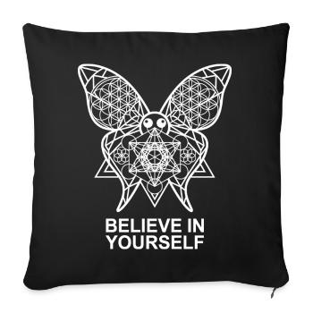 Believe In Yourself Schmetterling - Sofakissenbezug 45 x 45 cm - Schwarz - Vorne