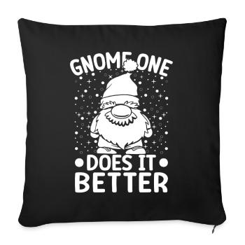 Gnome costume hommes. Gnome un fait mieux. Gnome. - Housse de coussin décorative 45 x 45 cm - noir - Devant