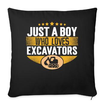 Excavatrice - Housse de coussin décorative 45 x 45 cm - noir - Devant