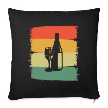Wine - Sofa pillowcase 17,3'' x 17,3'' (45 x 45 cm) - black - Front