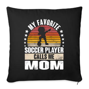 Soccer Soccer Players - Sofa pillowcase 17,3'' x 17,3'' (45 x 45 cm) - black - Front