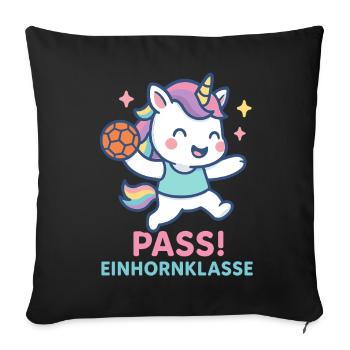 Unicorn Handball Pass, Unicorn Class Assist - Sofa pillowcase 17,3'' x 17,3'' (45 x 45 cm) - black - Front