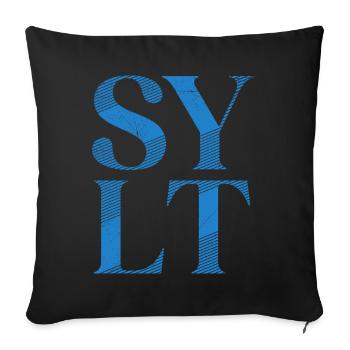 Vacances en mer du Nord SYLT Island Wadden Sea Fun - Housse de coussin décorative 45 x 45 cm - noir - Devant