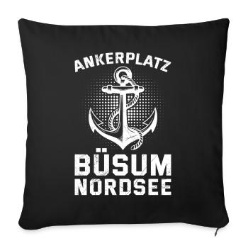Mouillage de Büsum Büsum Mer du Nord - Housse de coussin décorative 45 x 45 cm - noir - Devant
