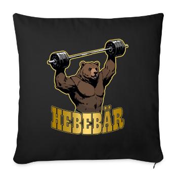 Haltérophile HEBEBÄR Gym Drôle - Housse de coussin décorative 45 x 45 cm - noir - Devant
