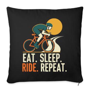 Chevaucher. Manger. Dormir. Répéter. - Housse de coussin décorative 45 x 45 cm - noir - Devant