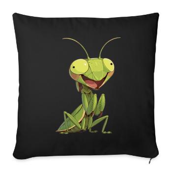 Praying mantises Praying mantis - Sofa pillowcase 17,3'' x 17,3'' (45 x 45 cm) - black - Front
