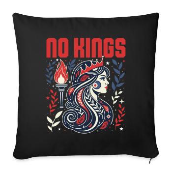 No Kings Bold Anti-Monarchy Liberty USA - Sofa pillowcase 17,3'' x 17,3'' (45 x 45 cm) - black - Front
