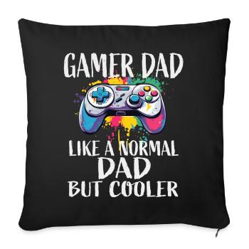 Manette Gamer Dad - Housse de coussin décorative 45 x 45 cm - noir - Devant