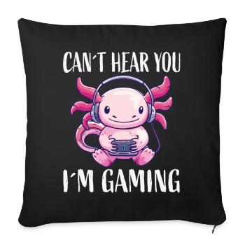 Monstre casque Kawaii pour le jeu - Housse de coussin décorative 45 x 45 cm - noir - Devant