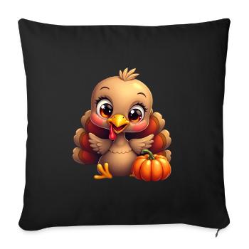 Thanksgiving Truthahn Baby - Sofakissenbezug 45 x 45 cm - Schwarz - Vorne