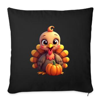 Thanksgiving Truthahn Baby - Sofakissenbezug 45 x 45 cm - Schwarz - Vorne