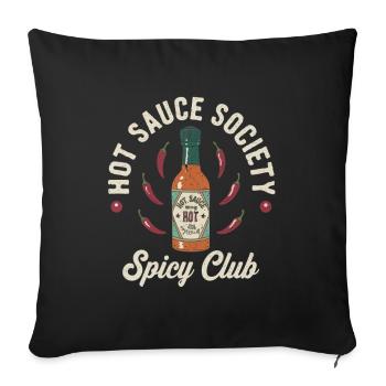 Société de la Sauce Piquante – Club Épicé - Housse de coussin décorative 45 x 45 cm - noir - Devant