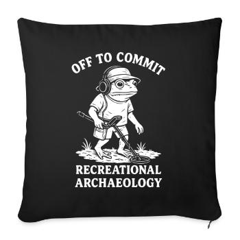 En route pour s’engager dans l’archéologie récréative Frog - Housse de coussin décorative 45 x 45 cm - noir - Devant