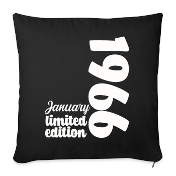 Anniversaire Janvier 1966 Limited Edition Cadeau - Housse de coussin décorative 45 x 45 cm - noir - Devant