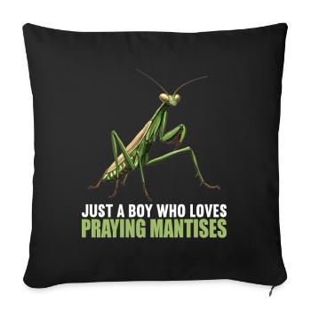 Praying mantises Praying mantis - Sofa pillowcase 17,3'' x 17,3'' (45 x 45 cm) - black - Front