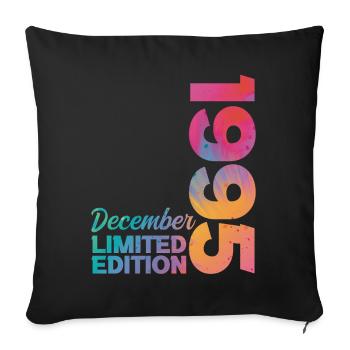 Anniversaire Décembre 1995 Né en Décembre Cadeau - Housse de coussin décorative 45 x 45 cm - noir - Devant