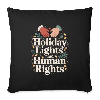 Lumières de Noël et droits de l’homme - Housse de coussin décorative 45 x 45 cm - noir - Devant