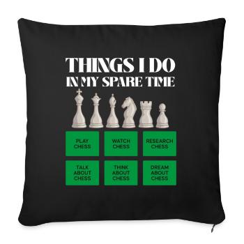 Chess time in leisure time - Sofa pillowcase 17,3'' x 17,3'' (45 x 45 cm) - black - Front