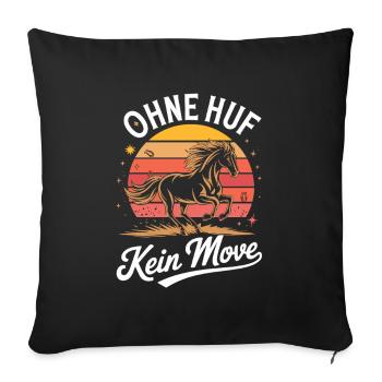Pas de sabot, pas de mouvement, drôle de diction pour les cavaliers et les cavaliers - Housse de coussin décorative 45 x 45 cm - noir - Devant