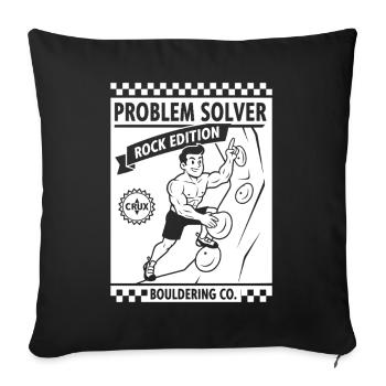 Problem Solver Rock Edition Climbing Wall Fun - Sofa pillowcase 17,3'' x 17,3'' (45 x 45 cm) - black - Front