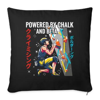 Angetrieben von Chalk- und Beta-Kletterdesign - Sofakissenbezug 45 x 45 cm - Schwarz - Vorne