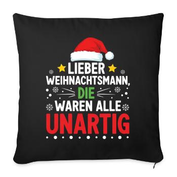 Chère déclaration coquine du Père Noël - Housse de coussin décorative 45 x 45 cm - noir - Devant
