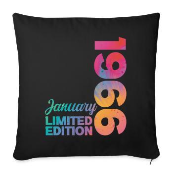 Birthday January 1966 Born in January Gift - Sofa pillowcase 17,3'' x 17,3'' (45 x 45 cm) - black - Front